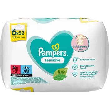Image 1 of Pampers Мокри кърпички Pampers Sensitive - 6x52 броя