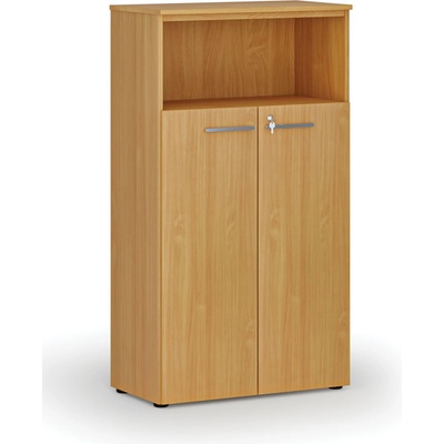 Primo Kombinovaná kancelárska skriňa WOOD, dvere na 3 poschodia, 1434 x 800 x 420 mm, buk