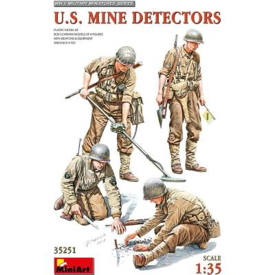 MiniArt US Mine Detectors 4 fig.&equipments+weapons 1:35