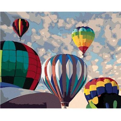 zuty Malování Podle Čísel Duhové Horkovzdušné Balony Dennis Frates 40 x 50 Cm Plátno Rám