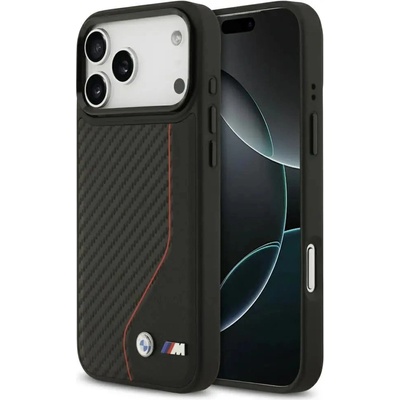 BMW M Carbon Line & Logo MagSafe Case за iPhone 17 Pro Max - червен (3666339482152)