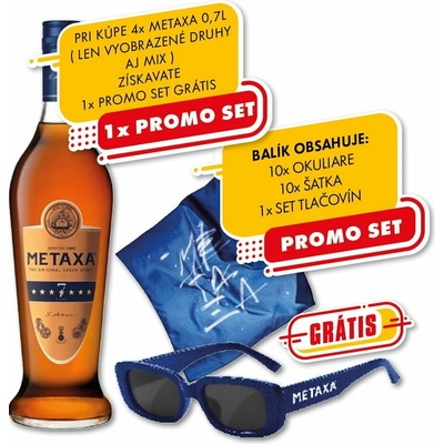 Metaxa 7* 40% 0,7 l (čistá fľaša)