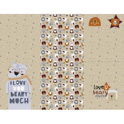 Takoy Panel na fusak z nepromokavého polyesteru 155x120 Teddy love you beary much