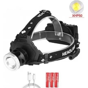  Ултра Мощен Челник с четворен led диод - xhp50.2 и usb зареждане, 3 батерии