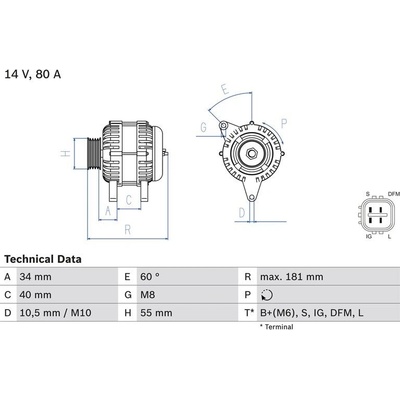 BOSCH 0 986 042 660 generátor (0986042660)