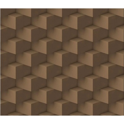DIMEX ART Луксозна флизелинова тапета кафяви 3d кубчета хоризонтално
