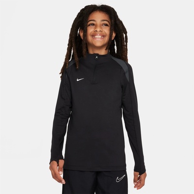 Nike Dri-FIT Strike 24 Drill Top Big Kids' Soccer Long-Sleeve (Stock) - Black/White