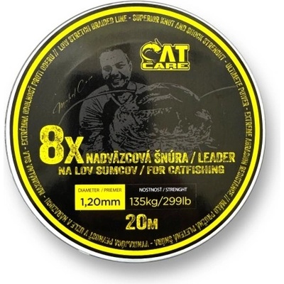 CATCARE Naväzcová Šnúrka Cano Leader Hooklink x8 20 m 0,80 mm 85 kg