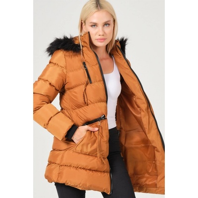 Dewberry Z6763 Lady Coat Taba oranžová