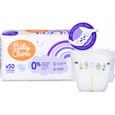 Baby Charm Super Dry Flex 1 Newborn 2-5 kg 50 ks – Zboží Dáma