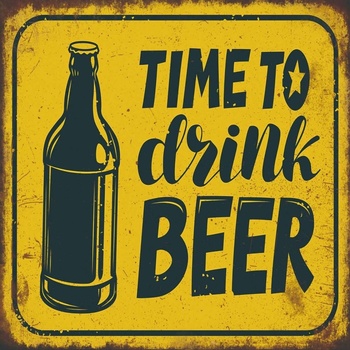 Ceduľa Time To Drink Beer