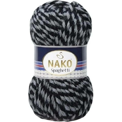 Pletací příze Nako Spaghetti 21365 - černošedá - DOPRODEJ