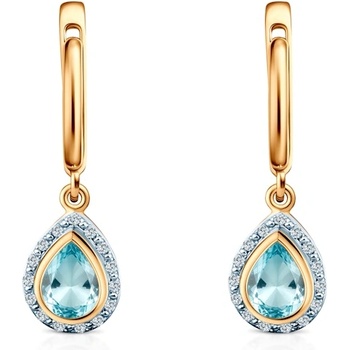 SAVICKI Обеци Savicki: двуцветно злато, топази, диаманти