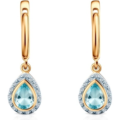 SAVICKI Обеци Savicki: двуцветно злато, топази, диаманти