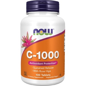 NOW NOW Vitamin C-1000 with Rose Hips Sustained Release, 100 Tablets - fitnesdobavki - 25,23 лв