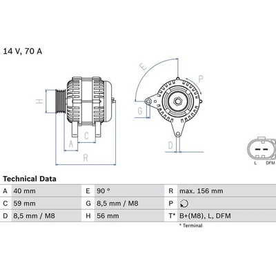 BOSCH 0 986 041 480 generátor (0986041480)