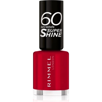 Rimmel London 60 Seconds Super Shine Nail Polish lak na nehty 313 Feisty Red 8 ml