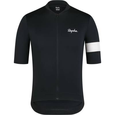 Rapha Мъжка фланелка с къс ръкав за колоездене Rapha Core Jersey Cycling jersey - Black / White - размер M (056-3756-0112)