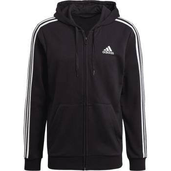 Adidas Суичър Adidas Essentials 3-Stripes Full-Zip Hoodie - Black