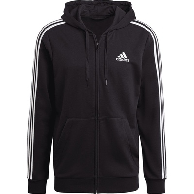 Adidas Суичър Adidas Essentials 3-Stripes Full-Zip Hoodie - Black
