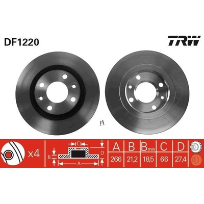 Brzdový kotúč TRW DF1220