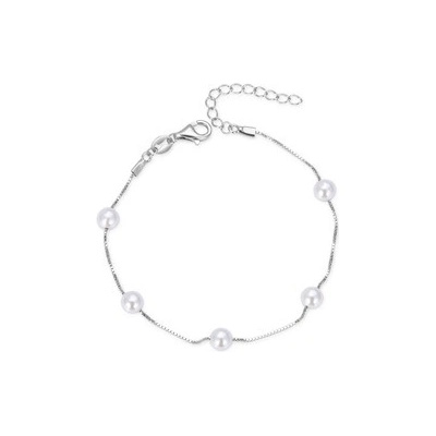Nubis stříbrný náramek s přírodními perličkami NB-1135