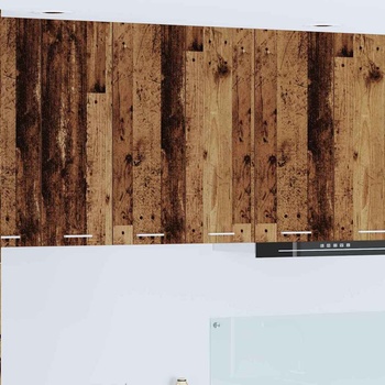 vidaXL Висящ шкаф с врата Старо дърво 60 x 31 x 80 см Инженерно дърво (884280)