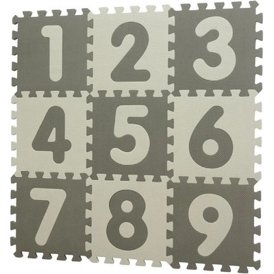 Baby Dan hrací podložka puzzle šedá s čísly