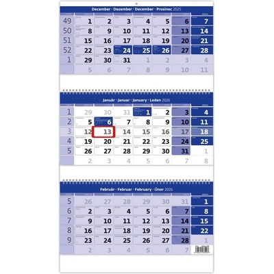 Nástěnný Helma Tříměsíční modrý 2026 – Zboží Mobilmania