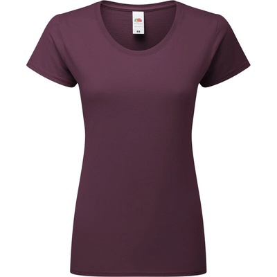 Fruit of the Loom Tričko Lady-Fit Iconic 195 T krátký rukáv dámské COT161424alu04 dark plum