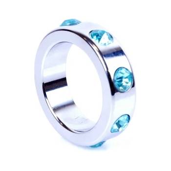 Image 1 of 1Sexy Метален пенис пръстен Blue Diamonds 4 см