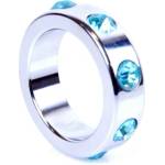 1Sexy Метален пенис пръстен Blue Diamonds 4 см