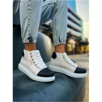 Chekich Унисекс боти с връзки ch258 gbt - Бели с Черен #366292 (366292_Бяло)