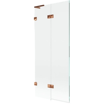 Mexen Lunar L вана параван с 2 крила, ляв 80 x 150 cm, прозрачен, розово злато - 897L-080-100-60-00-L (897L-080-100-60-00-L)