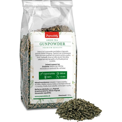 Balírny obchodu Poprad Sypaný zelený čaj China Gunpowdeer 100 g
