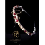 Radi handmade Луксозна диадема с камъни, прасковени кристали и винен ахат (299)
