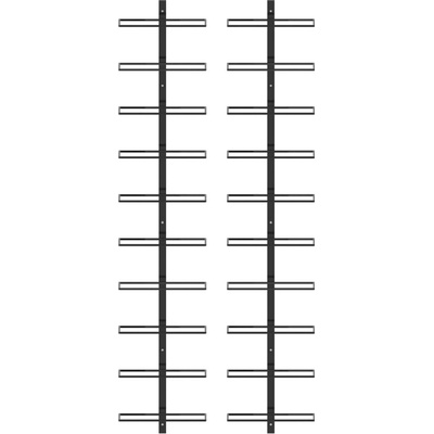 Vidaxl Nástenné stojany na víno na 20 fliaš 2 ks čierne kovové