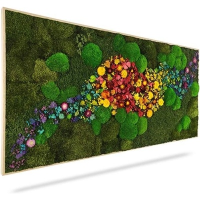 Machový obraz RASTLINY Acebo, 180x60cm, drevený biely rám