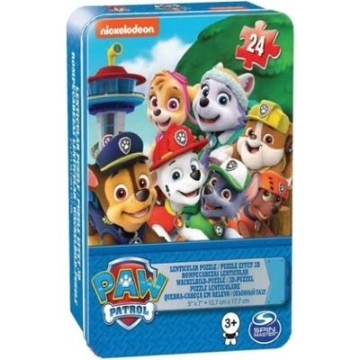 Spin Master 3D PUZZLE Labková patrola MINI METALOVÁ PLECHOVKA 24 ks