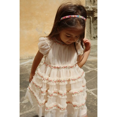 Konges Slojd šaty s krátkým rukávem tylové JOELLE Buttercream – Zboží Dáma