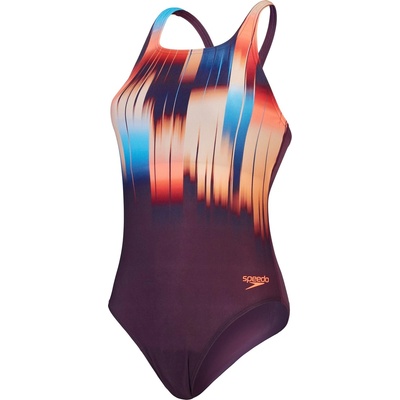 Speedo Бански костюм Speedo Women's Digital Printed Medalist One Piece Swimsuit - Plum/Red
