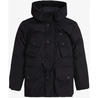 Fred Perry Анорак Fred Perry Men's Patch Puffer Hooded Thigh Length Parka - Black 102