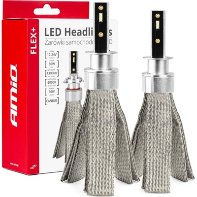 AMiO - LED žiarovky hlavného svietenia FLEX+ H1 canbus 6000K 12V 24V 03655/01081