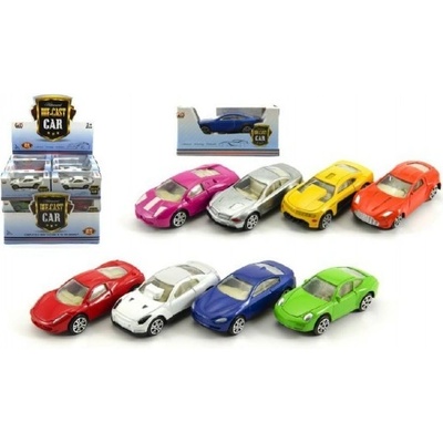 Teddies Auto 8cm kov/plast na voľný chod mix druhov v krabičke 24ks