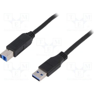 Logilink CU0024 USB 3.0, USB A vidlice, USB B vidlice, niklovaný, 2m, černý