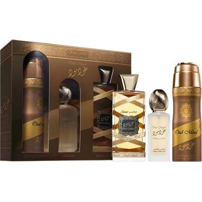 Lattafa Oud Mood Lattafa Oud Mood Elixir EDP 100 ml + deodorant s parfemací 200 ml + sprej na vlasy s parfemací 50 ml