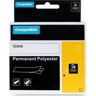 PRINTLINE kompatibilní páska s DYMO 622289, 12mm, 5.5m, černý tisk/průhl p., RHINO polyes. PLTD67, 622289