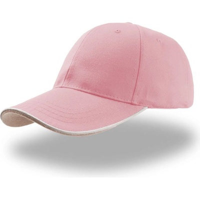 Atlantis Headwear Zoom Piping Sandwich baseballová 6 panelová COT-33000441399 Růžová/bílá