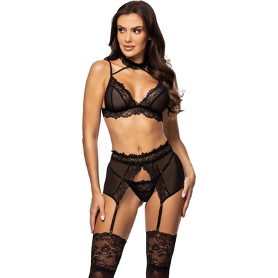 Beauty Night Fashion Луксозно секси бельо в черно от три части Velvet SinBN6761 SALE - Черен, размер L/XL