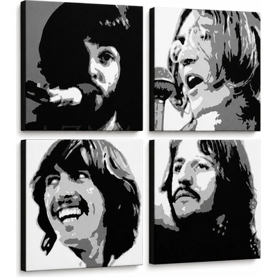 Ručne maľovaný POP Art obraz Beatles - 60x60 cm